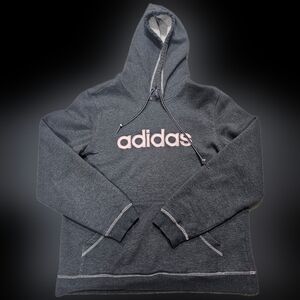 Adidas Gray Hoodie with Pink Logo